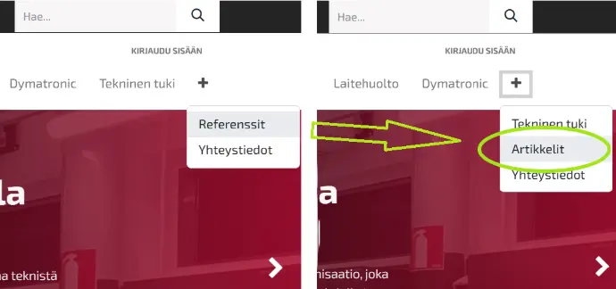 Autoalan ajankohtaiset asiat Referenssit ja ajankohtaiset artikkelit löytyvät nyt "Artikkelit" otsikon alta.