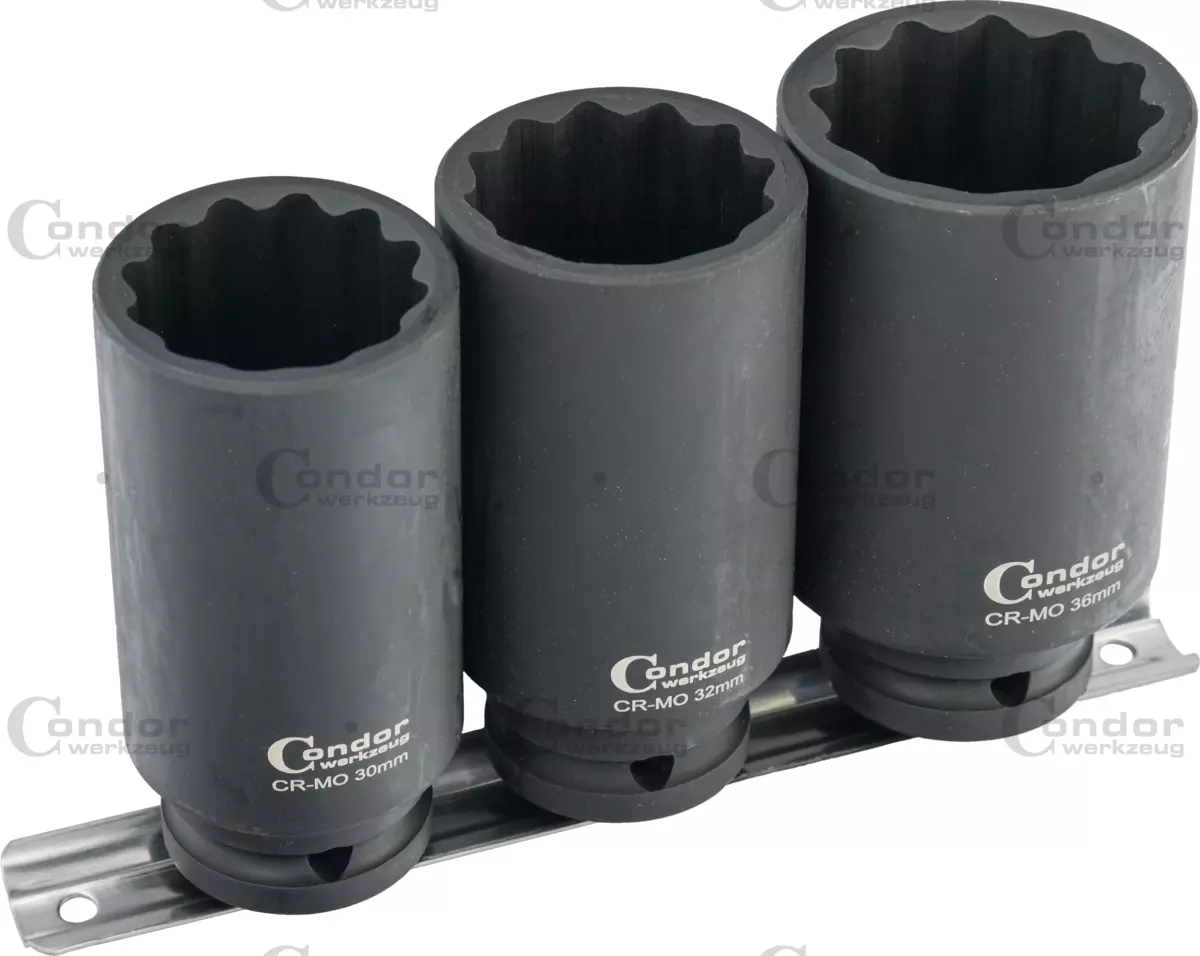 CONDOR PYÖRÄNNAPAHYLSY SARJA 3 OSAA 1/2" 12 KULMA 30-36MM