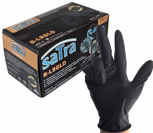 [S-XL9GLD] NITRILE KÄSINEET GRIP KOKO 10 XL MUSTA 100KPL